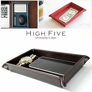 Amazon｜[HIGH FIVE] 長方形 レザートレー トレイ 小物入れ