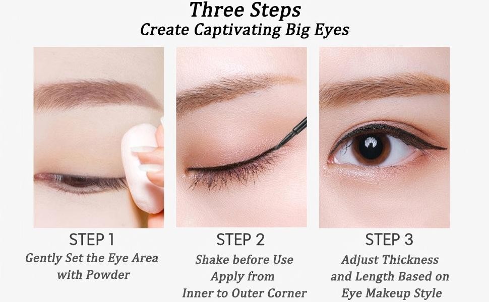 12 Pcs Black Liquid Eyeliners