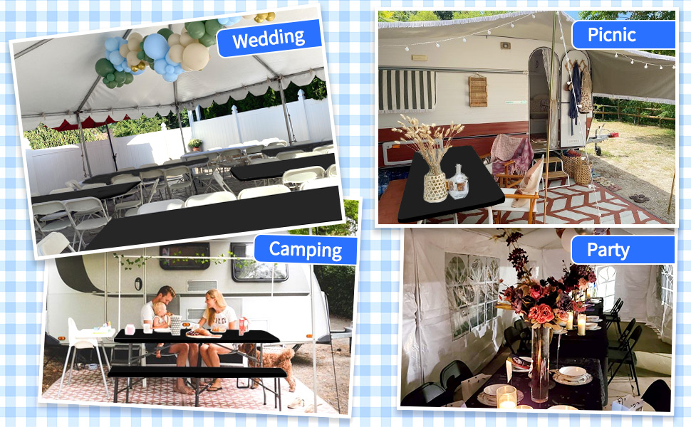 Showgeous 10 Pack Rectangle Picnic Table Cloth,Outdoor