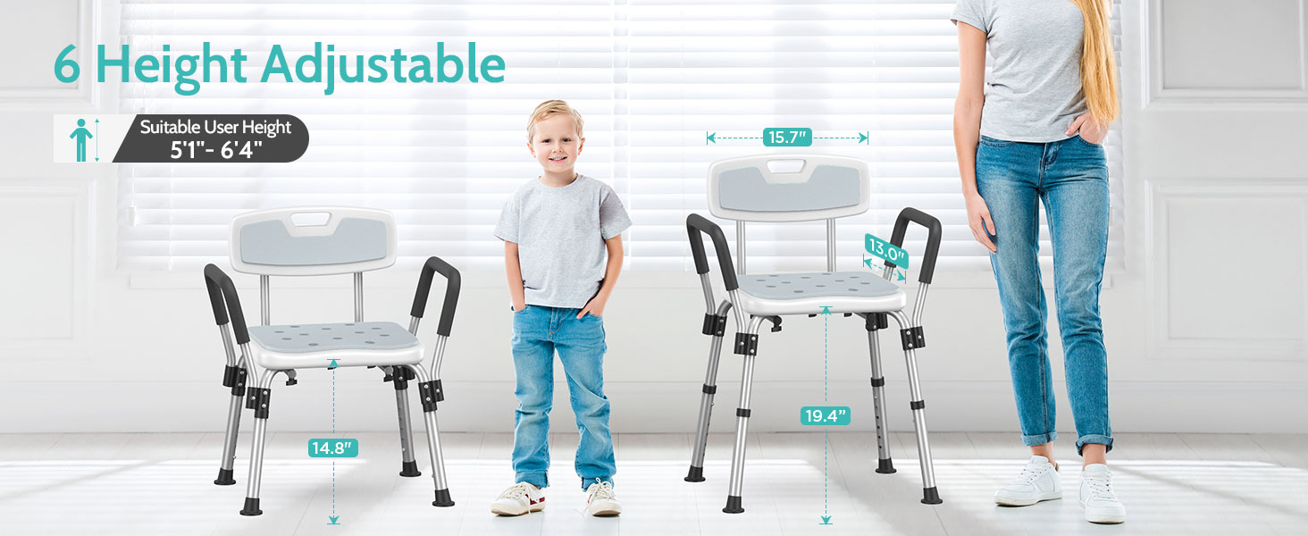 Kicimpro HSA/FSA Shower Chair for Elderly and Disabled, 10