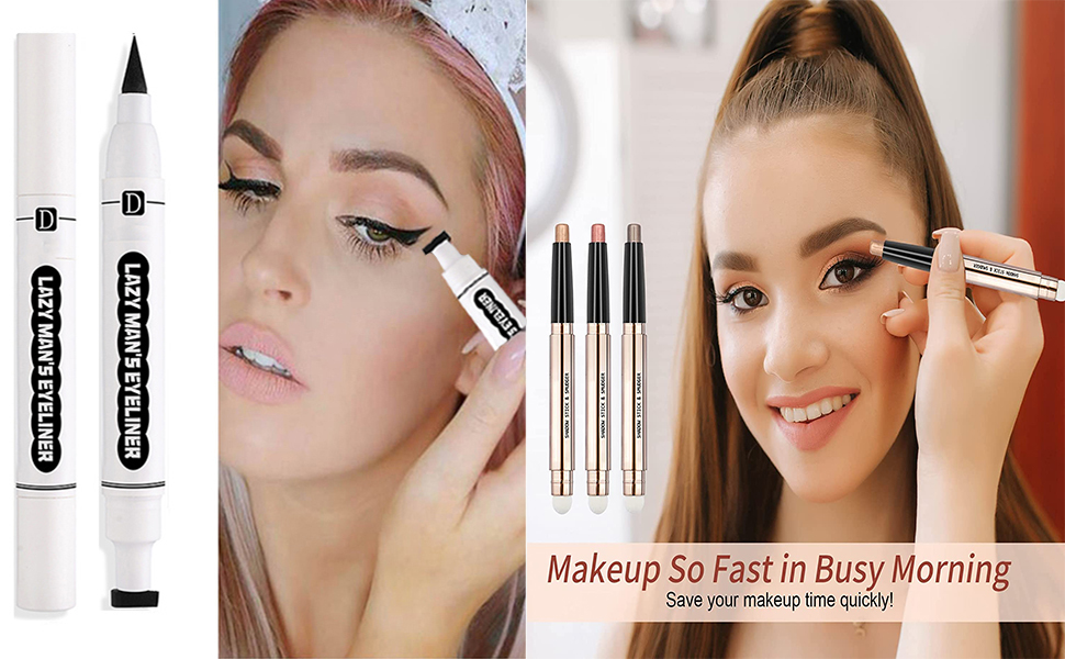 2Pack Cream Eyeshadow Stick and Wings Eyeliner Stamp Set