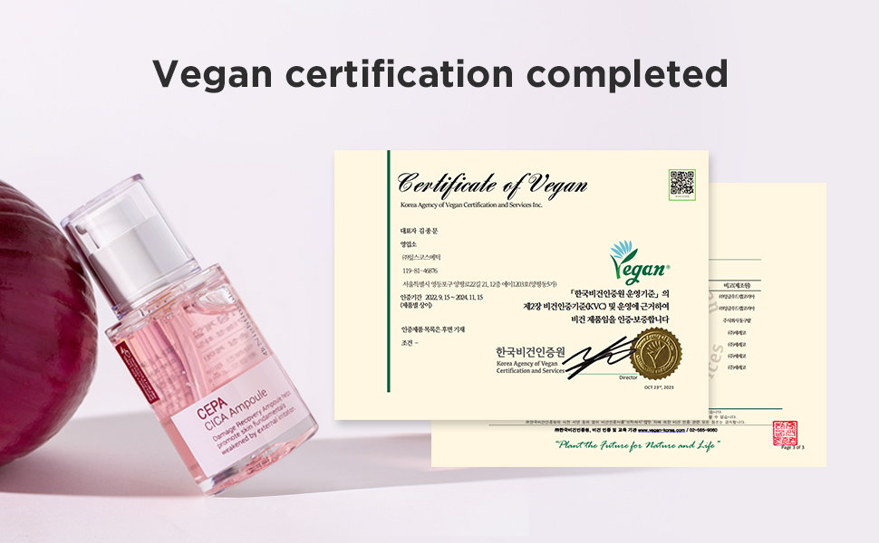 vegan, cepacica, ampoule, certification