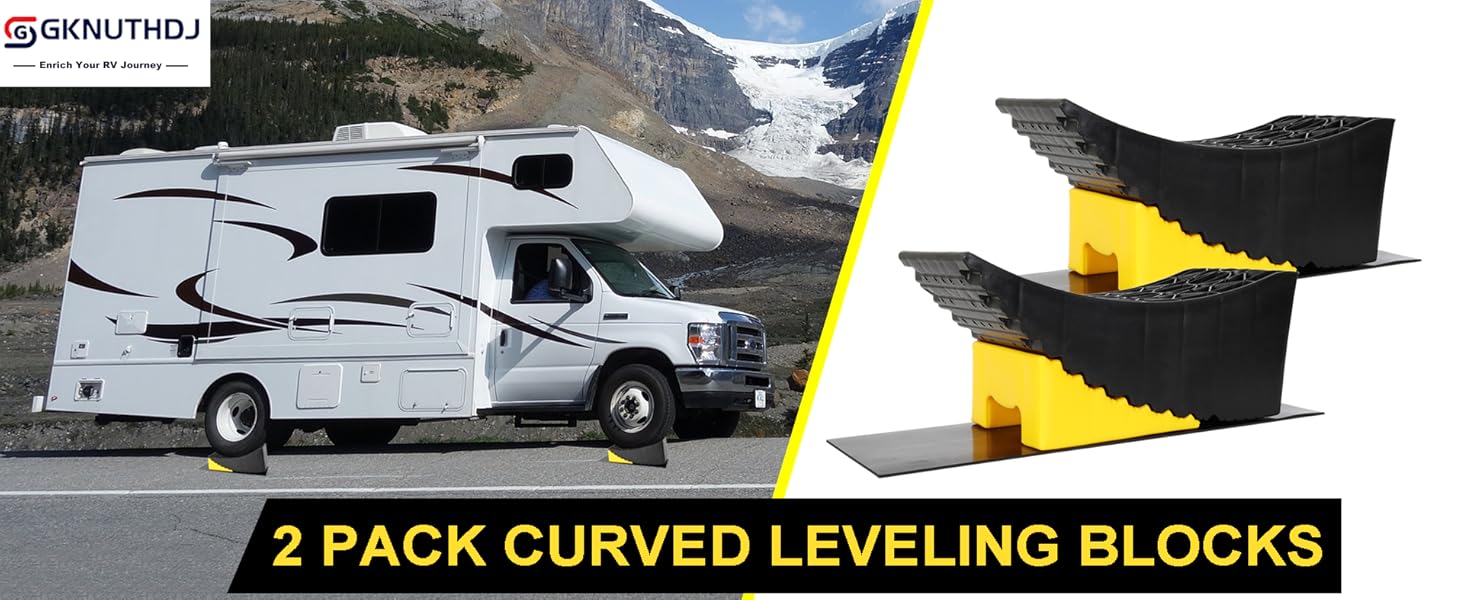 GKNUTHDJ RV Leveling Blocks, Tire Change Ramp Curved