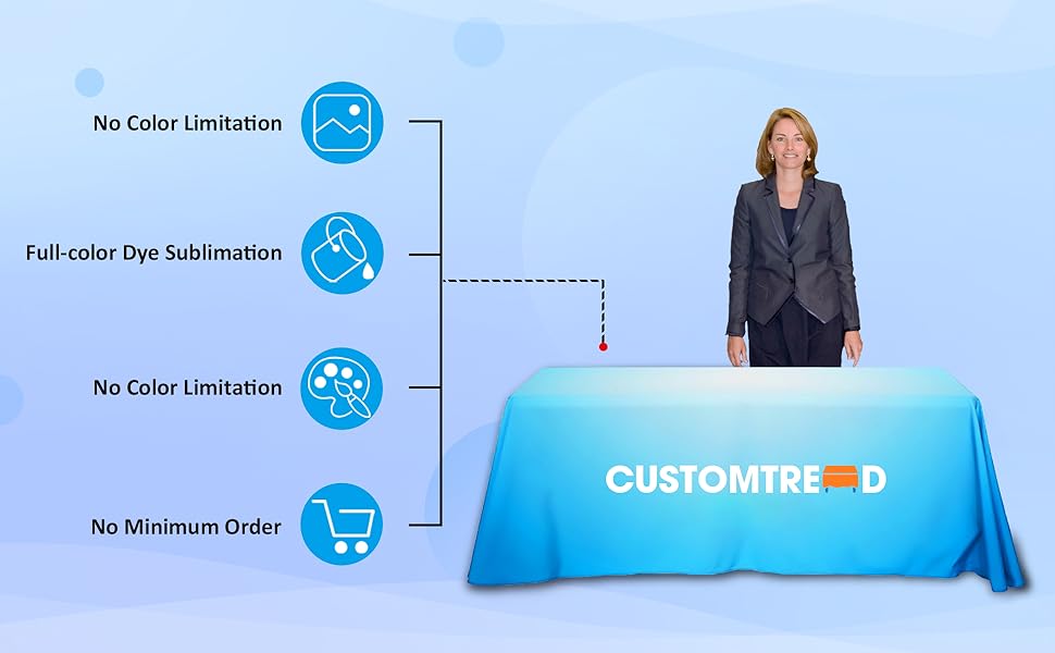 CUSTOMTREND Custom Table Cloth with Business Logo