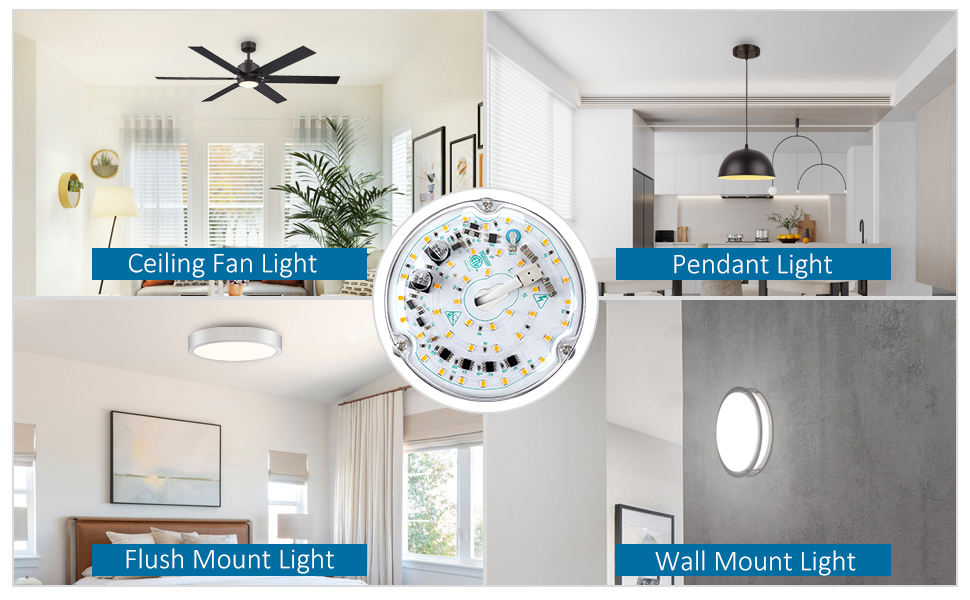 4" Ceiling Fan LED Light Replacement, 18W LED Retrofit Kit, LED Ceiling Fan Light Kit, Round LED