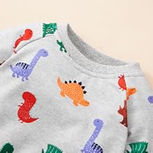 New child Boy Woman Outfits Child Lengthy Sleeve Dinosaur Romper Outsized Sweatshirt Toddler Fall Garments 0-18M 19 1