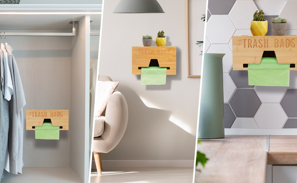 Trash Bag Dispenser, Garbage Bag Roll Holder for Kitchen