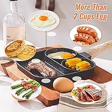 3 in 1 Egg Frying pan Non Stick Small Egg Poacher pan 