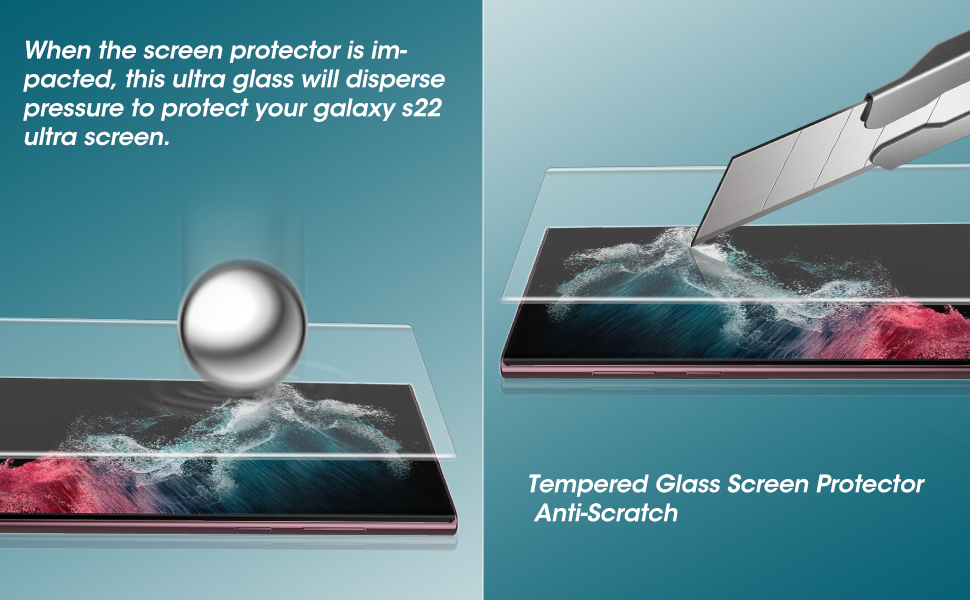 NiSHEN 3 Pack Screen Protector for Samsung Galaxy S22 Ultra Tempered