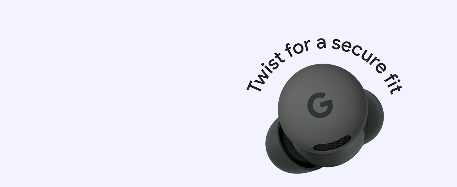 Google Pixel Buds 2a - Wireless Bluetooth Earbuds with Active Noise Cancellation and Transparency Mode - Lightweight, Comfortable Fit - 20-Hour Battery - Water Resistant - Built for Gemini 32 Twist for a secure fit