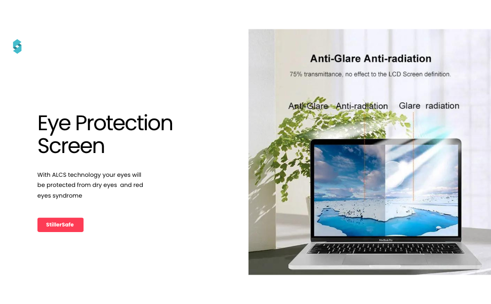 STILLERSAFE Microlouver BrandAnti Glare Easystick Privacy Screen For