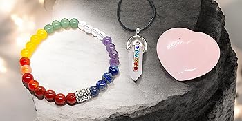 Steinfixx Handmade Schmuck Edelstein Armband Chakra Schmuck Rosenquarz Herz Energie Heilung Kette