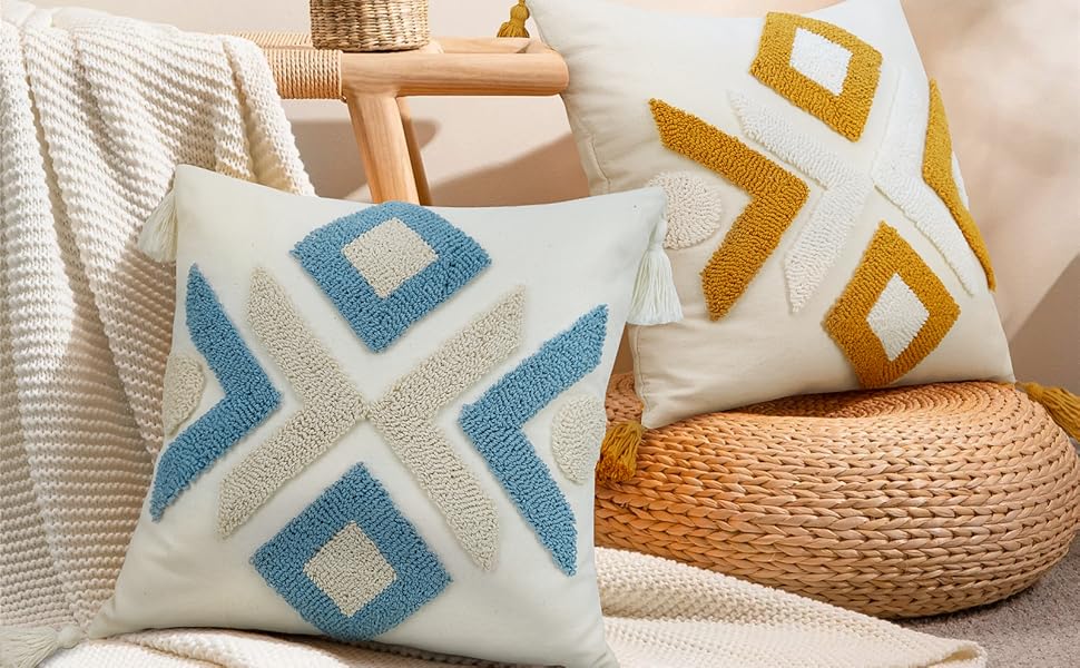 Adabana Boho Lumbar Throw Pillow Covers 12x20, Decorative