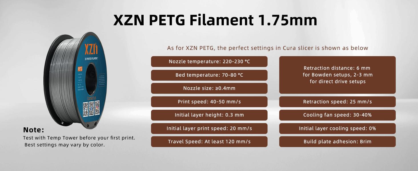 PETG Filament 1.75mm 3D Printer Filament 1Kg(2.2lbs) 3D Printing Filament, Strong Toughness & High Precision +/- 0.02mm, No Tangle No Clog No Bubble, Fits for Most 3D Printers, PETG Silver 8 PETG Filament