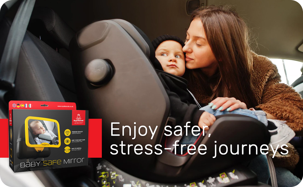 Royal Rascals Baby Car Mirror, Safest Shatterproof Back Seat Mirror For