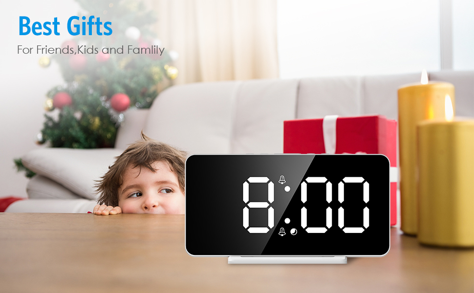 Criacr LED Digital Alarm Clock, 6.5" Large LED Display Alarm Clock with