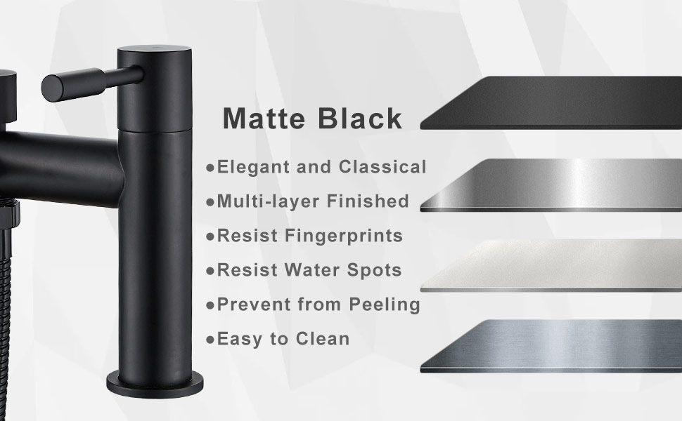 Bath Taps with Shower, NewEast Black Bathroom Shower Tap Tub Mixer Tap