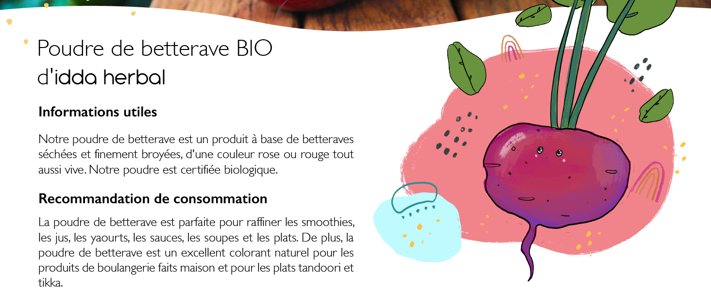 Poudre de betterave BIO idda herbal fr