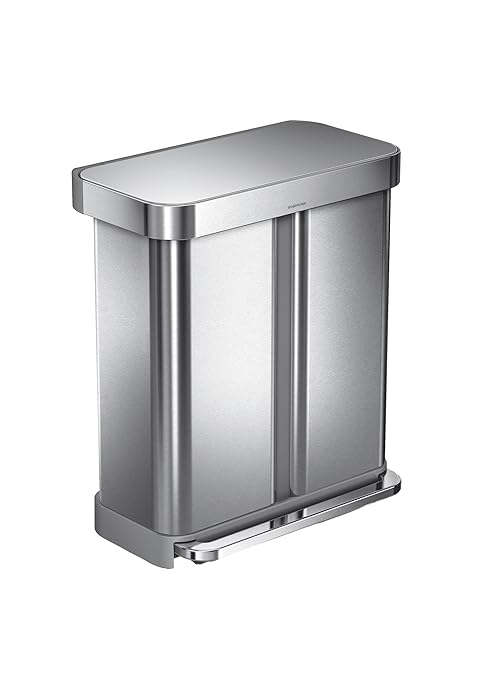 Simplehuman 58L Step Recycler Kitchen Trash Can