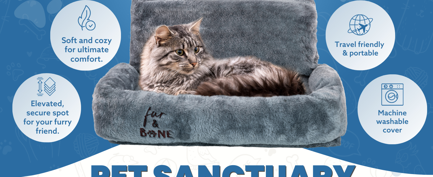 Fur & Bone Cat Radiator Bed, Cat Bed Warm Fleece Cat Hammock With