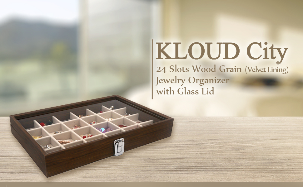 KLOUD City Jewelry Display Lockable Case （24 Grid） 