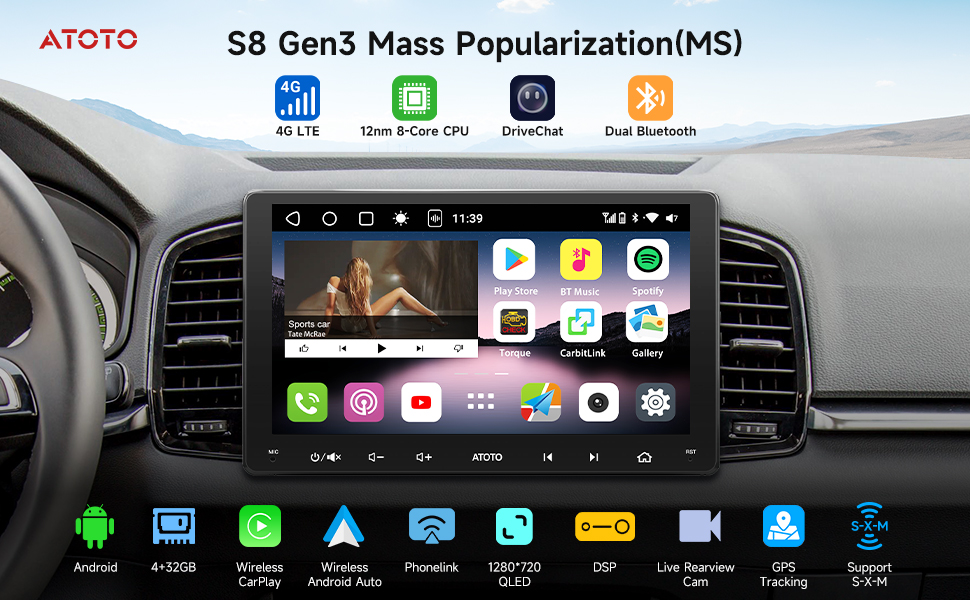 Amazon.com: ATOTO S8 4+32G 8-core 9 inch Android Double Din