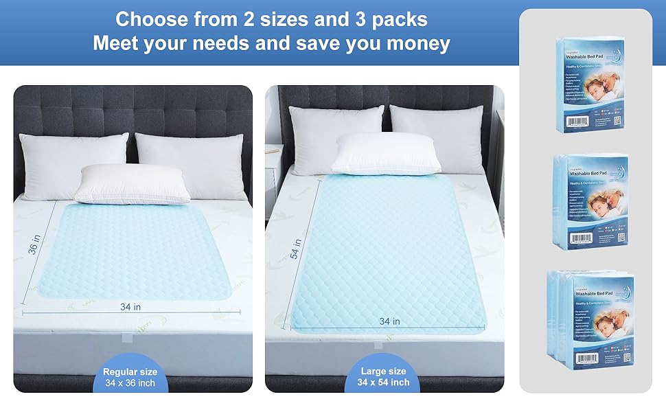 Bedding Aid Reusable Bed Pads for Seniors with Incontinence