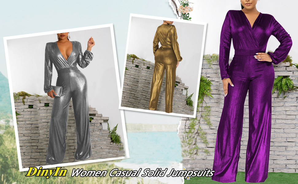 Sparkly Jumpsuits for Women Dressy Vacation Outfits 
