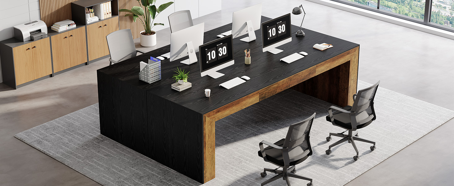 Tribesigns 86.6-Inch Long Computer Desk for 2 Person