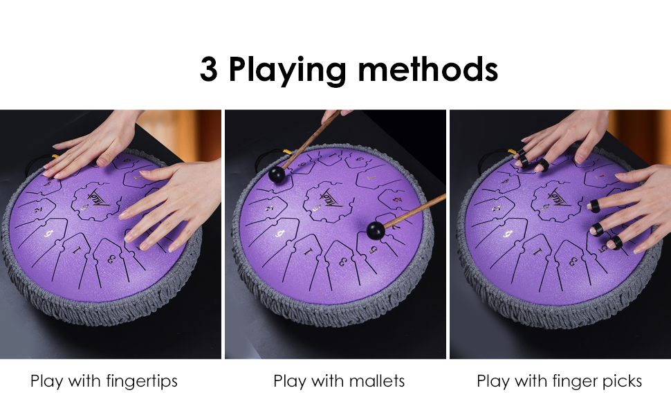 Tongue Drum,AKLOT Steel Tongue Drum 12 inch 13 Notes Alloy Steel Tongue