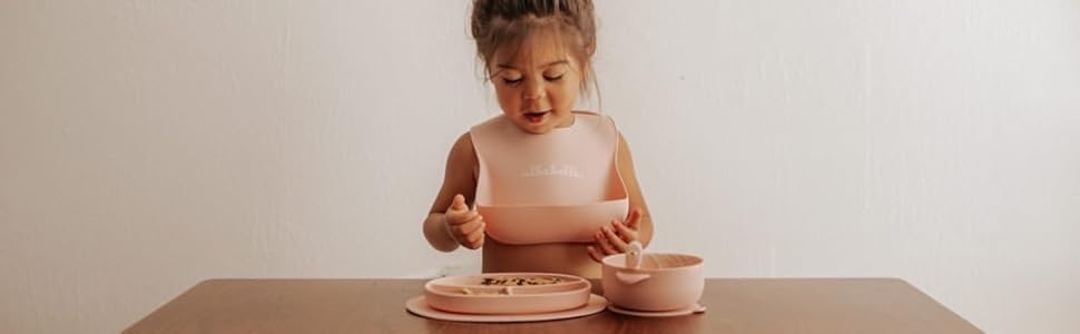 pink plate and bowl set