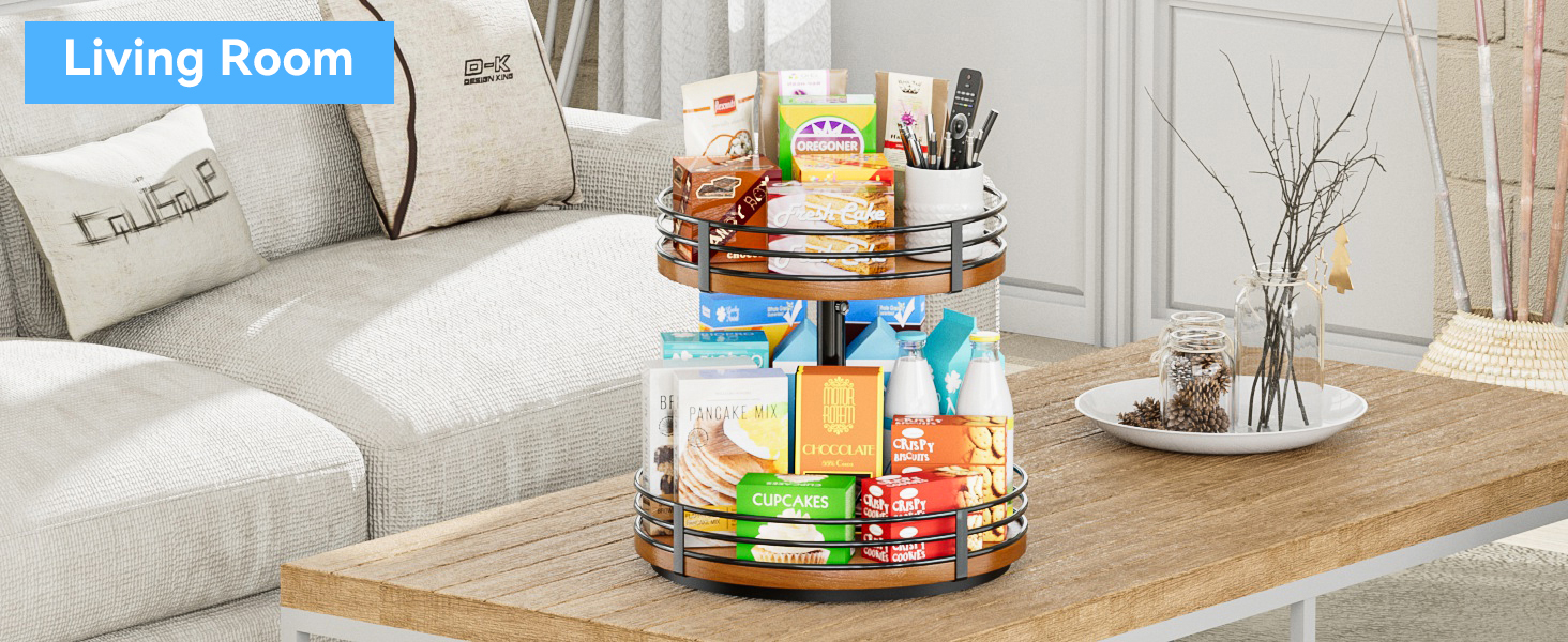 the 2 tier lazy susan is used for living room