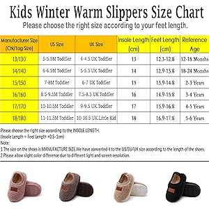 RVROVIC Boys Girls House Warm Slippers Fuzzy Winter Soft Slippers for Kids