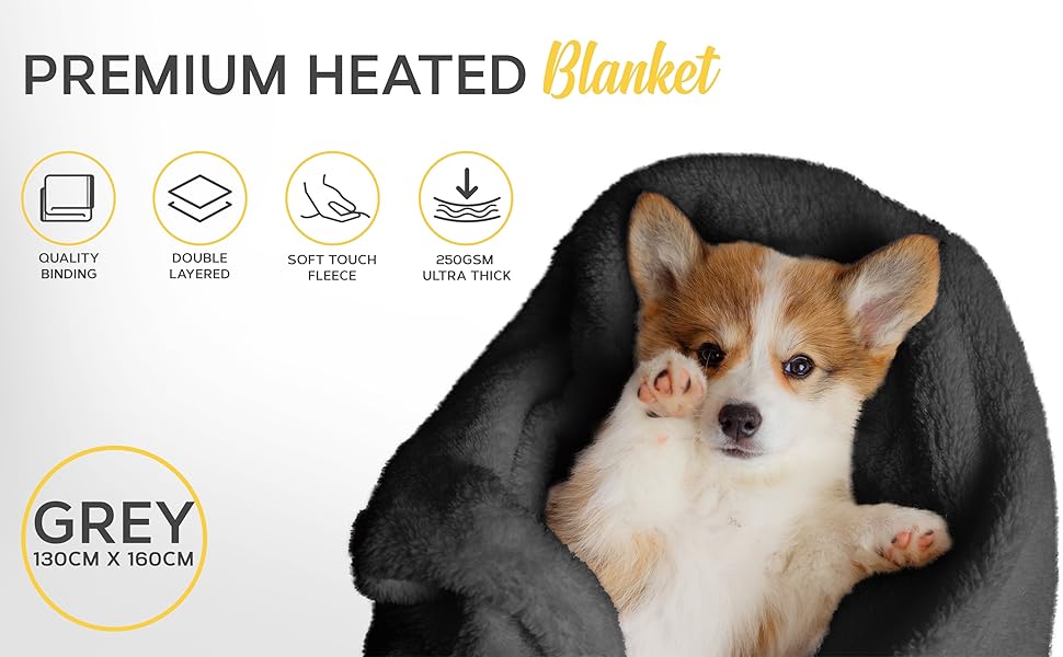 MONHOUSE Heated Throw Electric Blanket Digital Controller Timer