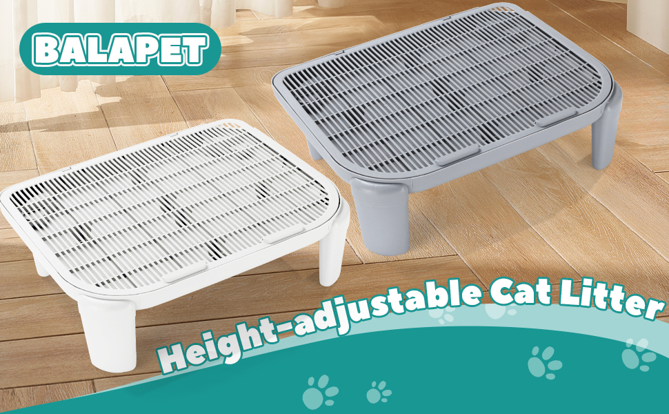 BALAPET Adjustable Cat Ramp for Litter Box Elevated Cat