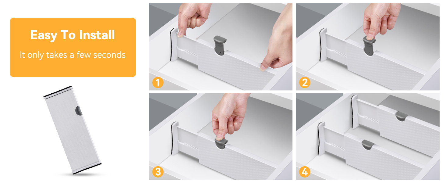 JONYJ Drawer Dividers Organizer 6 Pack, Adjustable