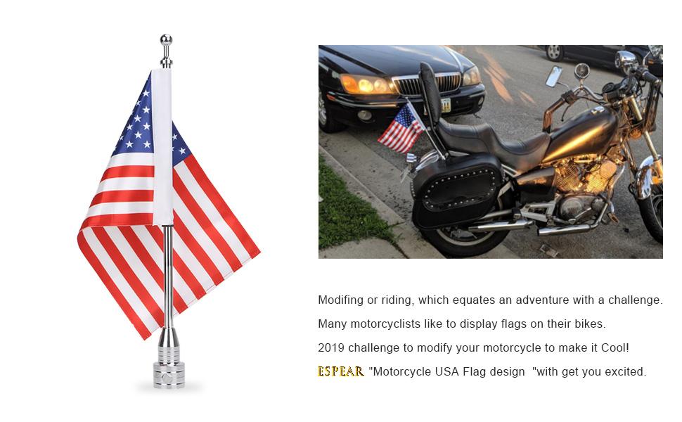 motorcycles flagpole with mount chrome