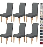 Dioxide High Stretch Dining Chair Covers Set of 6, Soft Chair Covers for Dining Chairs, Removable...