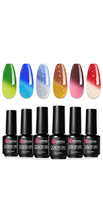 Mobray 6PCS Color Changing Gel Nail Polish Set