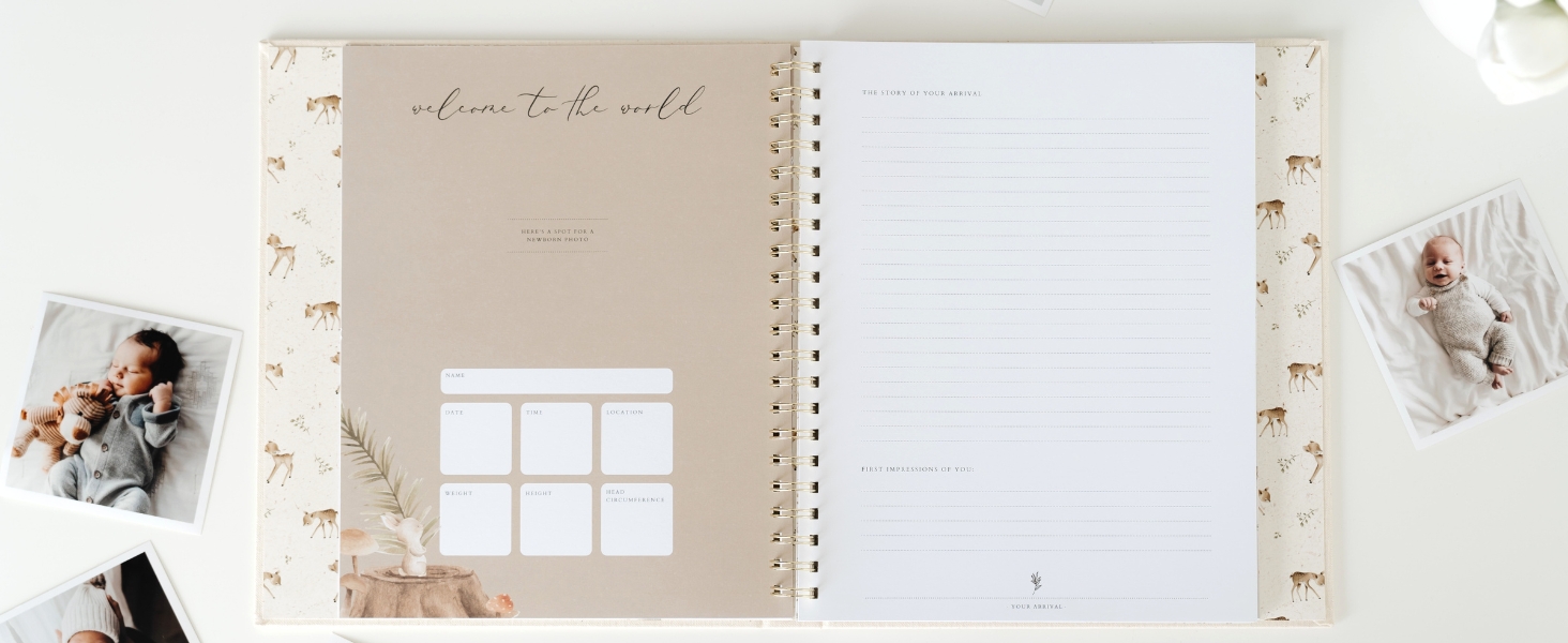 Peachly baby memory book first year album for girls and boys unisex photo books for mom to be gift