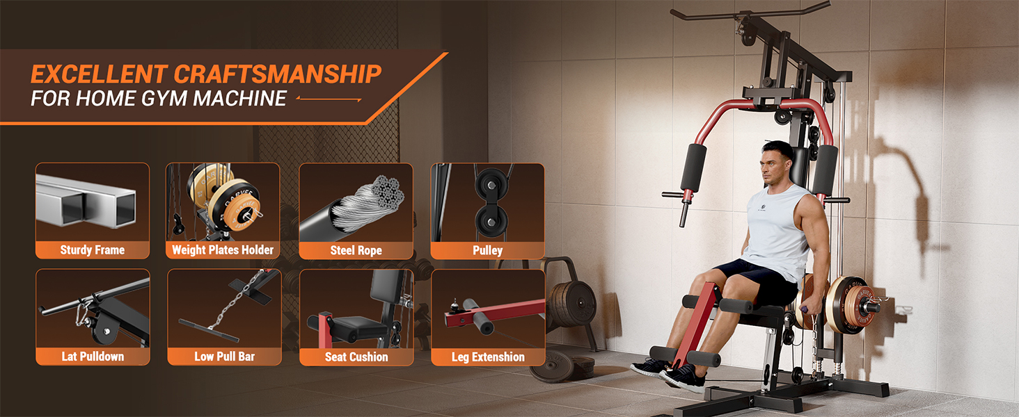 Exercise Equipment with Pulley System for Full Body Training