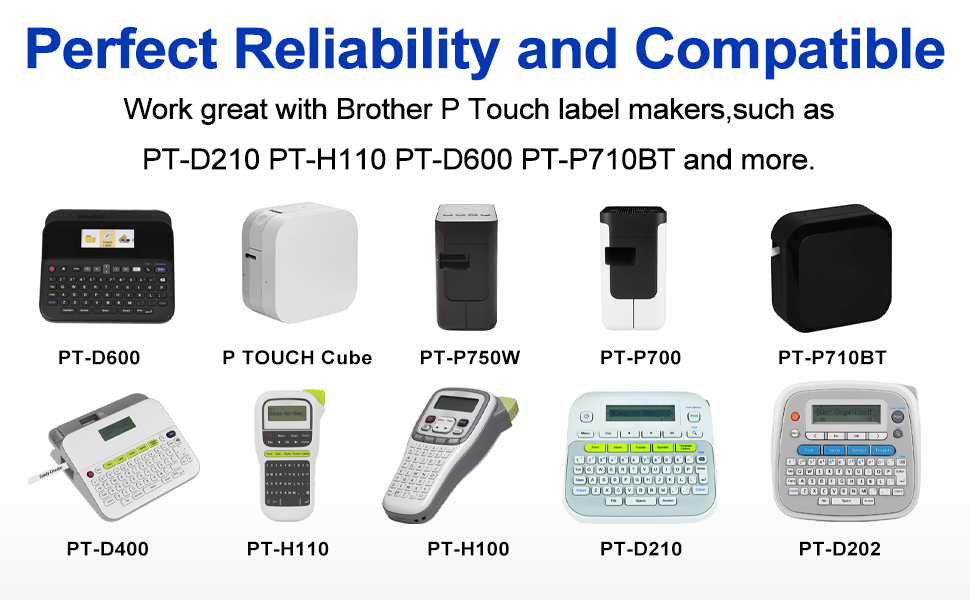 TITBIT Compatible for Brother P Touch Label Maker Tape