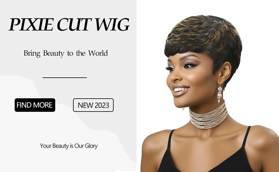 Short Hair Wig Synthetic Curly Wig for Black Women Pixie