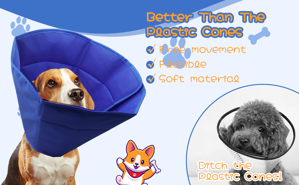 Dog Cone for After Surgery, Upgraded Recovery Cones Collar
