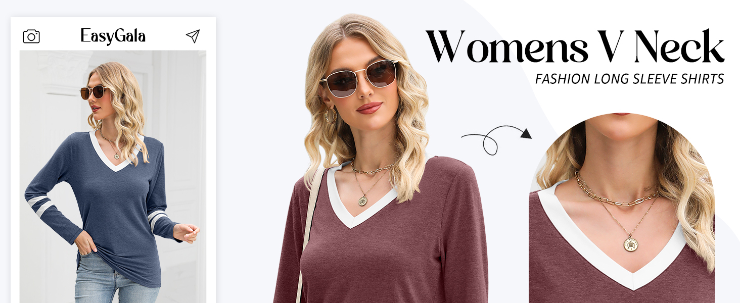 Womens Tops Color Block Sleeve Shirts Basic Tee Casual Loose Fit Basic Casual Shirt Trendy Outfits