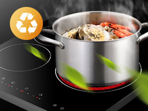 Built-in Ceramic Hob, 3 Zones Electric Cooktop In Black, 5400W Total Output, With Dual Zone Touch Control Timer Child Lock Gasland Chef CH603BF 14 Ceramic Hob