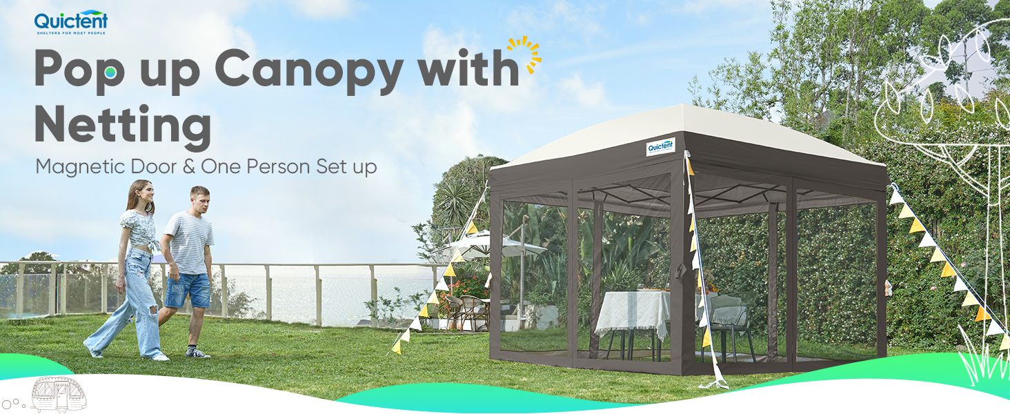 pop up canopy with netting