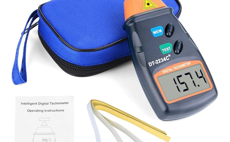 Yellow Tommy Handheld Non Contact Digital Tachometer for Motor Wheels Lathe Car Industry