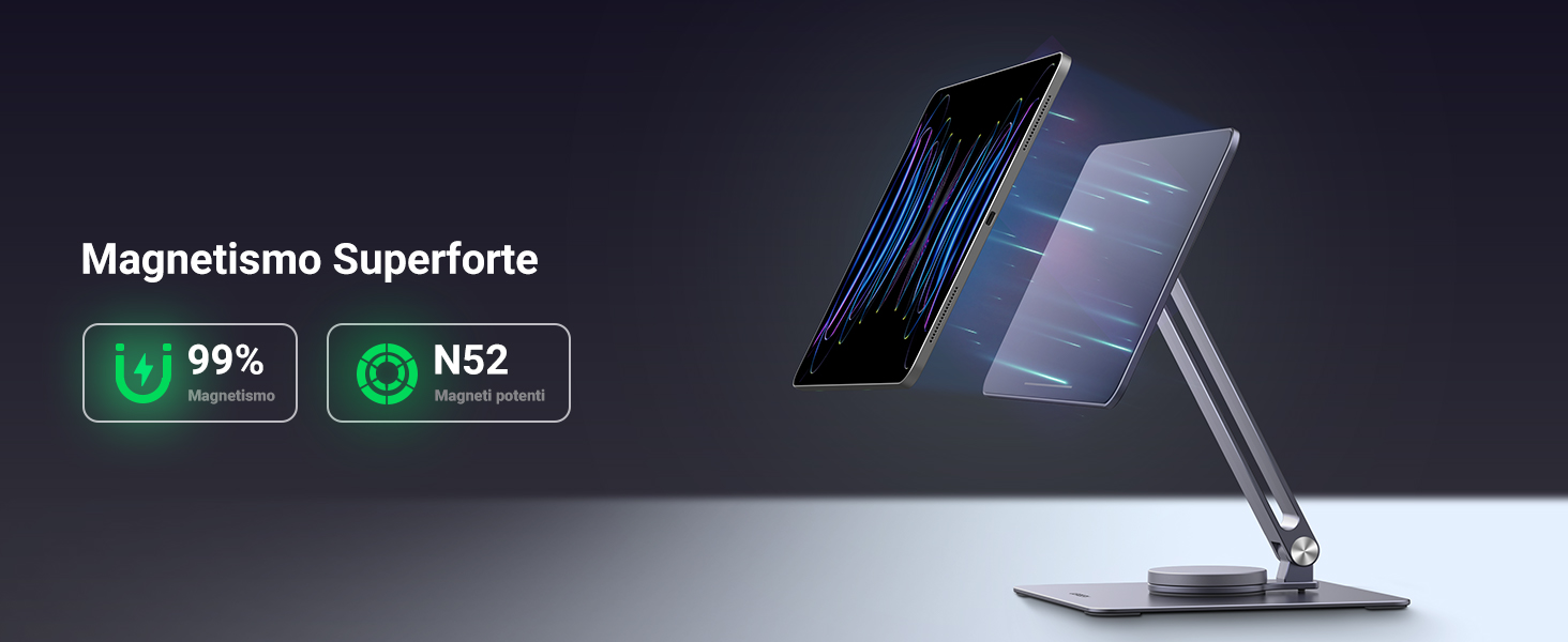Supporto Magnetico UGREEN Per IPhone - Base In Metallo Girevole 360°, Pieghevole, Con Anello Adesivo Per Non-Magsafe