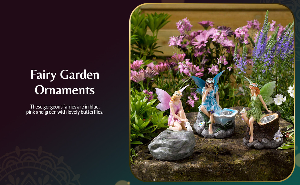 Pack Of 3 Fairy Garden Statues